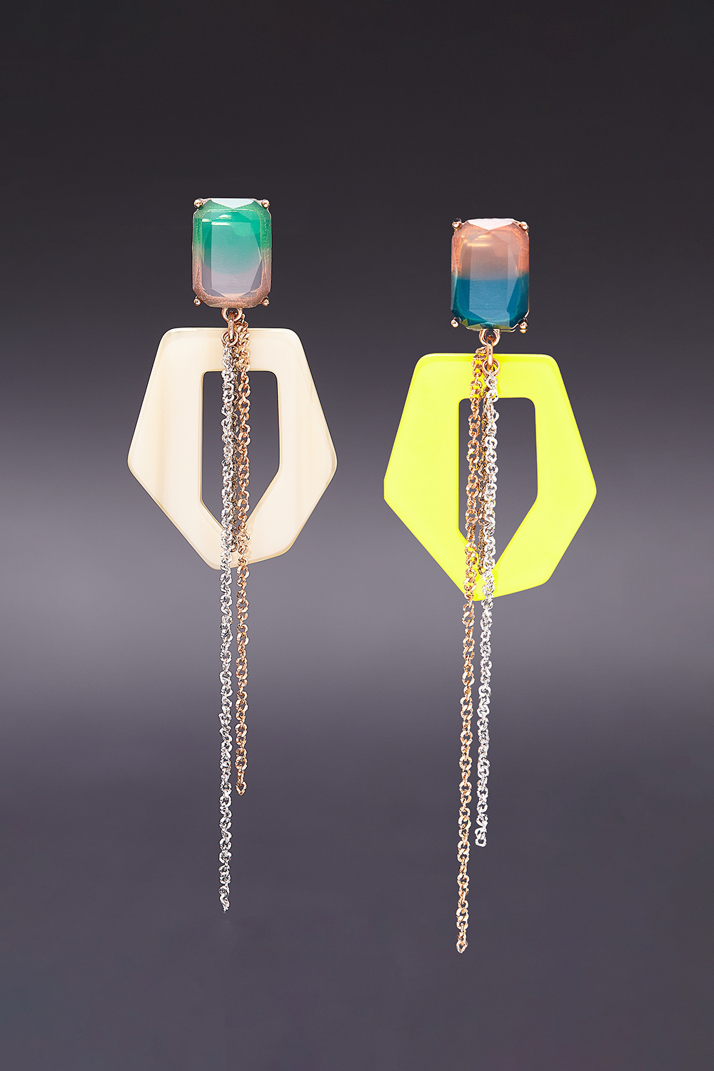 HAZINA JEWELRY-[HAZINA] Geometric Funky Dramatique Earrings - Yellow [Option-Earclip 귀찌]│삼성물산 온라인몰 SSF Shop... 